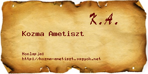 Kozma Ametiszt névjegykártya