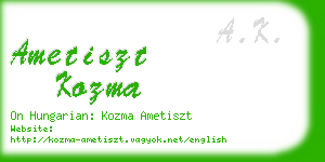 ametiszt kozma business card